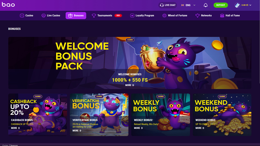 Bao Casino Desktop Promotions