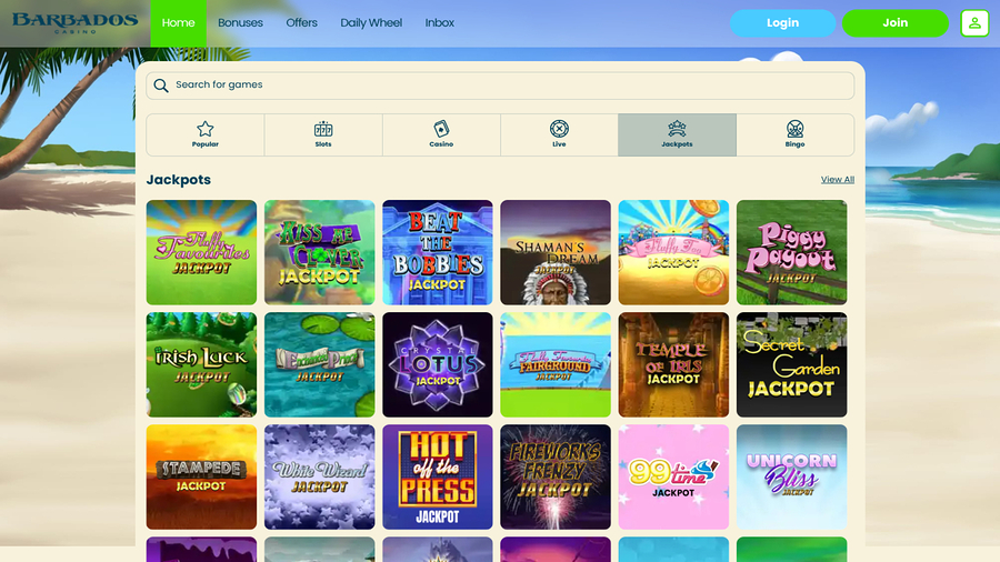 Barbados Casino Desktop Jackpot
