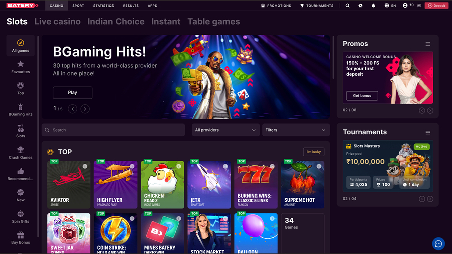 BateryBet Casino Desktop Games
