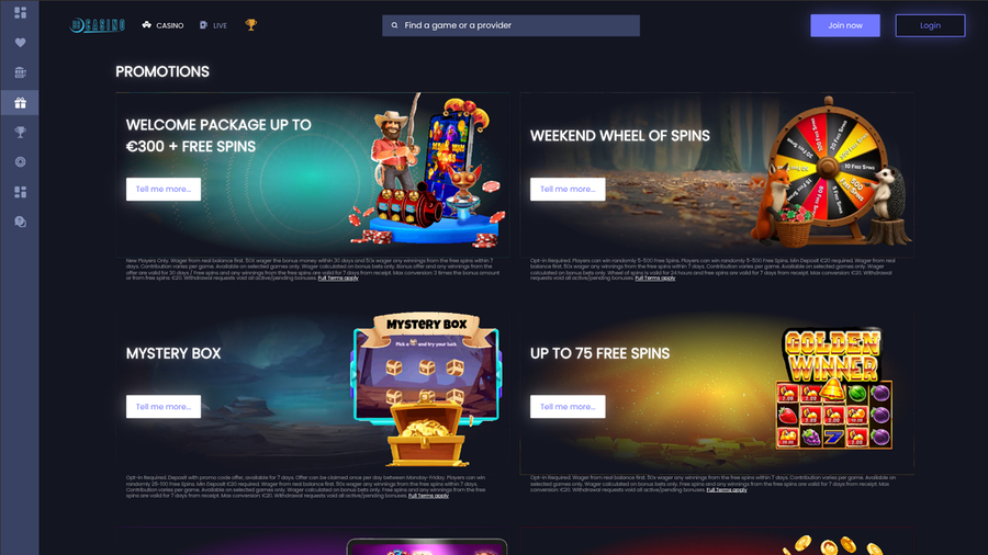 BB Casino Desktop Promotions