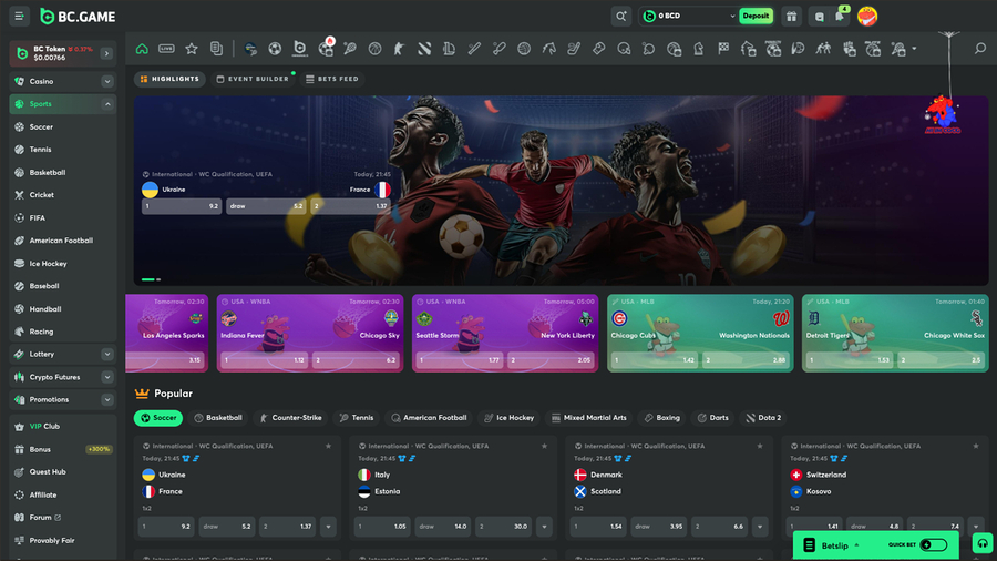 BC.Game Casino Desktop Sports