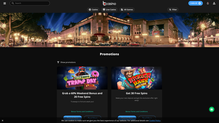bCasino Desktop Promotions