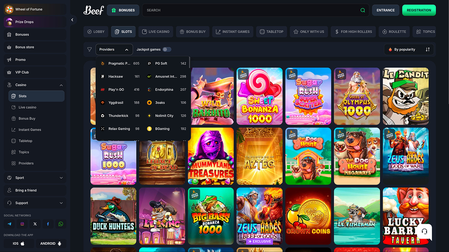 Desarrolladores de juegos de casino de carne de res para escritorio