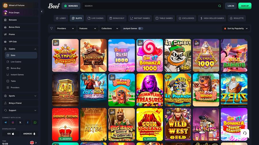 Beef Casino Games Desktop