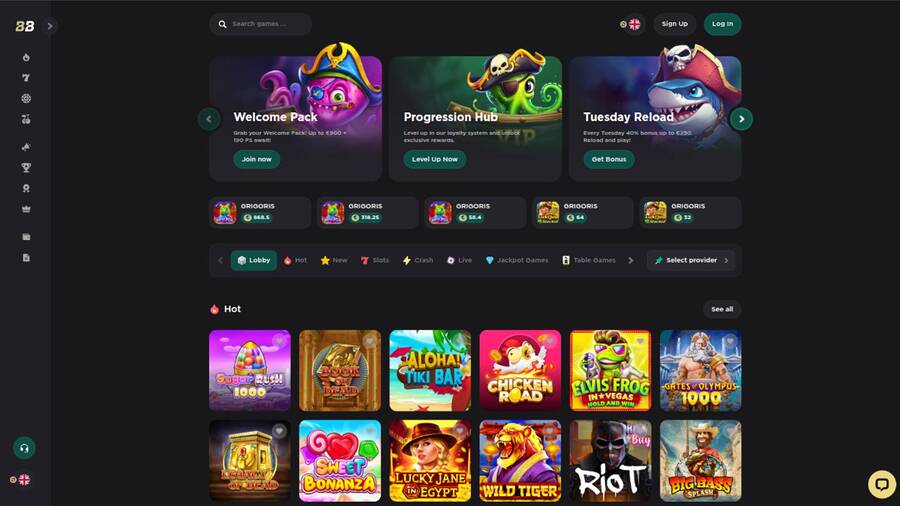 BelaBet Casino Homepage