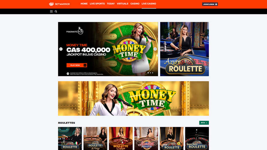 Bet Warrior Desktop Live Dealer