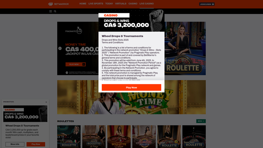 Bet Warrior Desktop Promotions