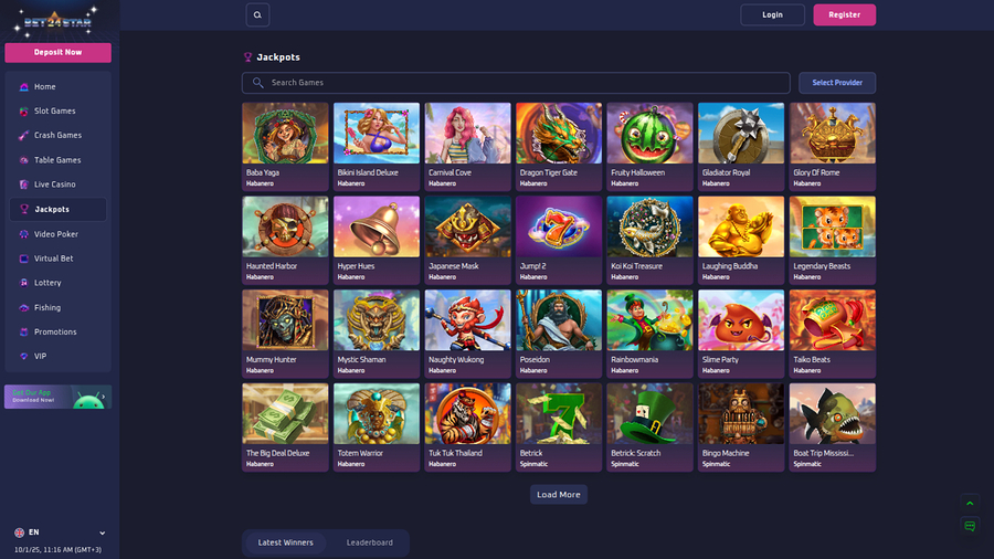 Bet24Star Casino Desktop Jackpot