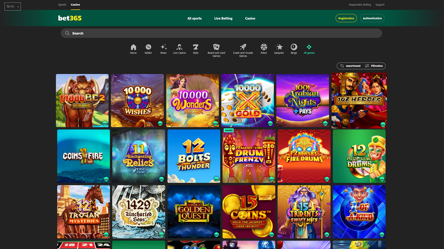 Bet365 Casino Desktop Games