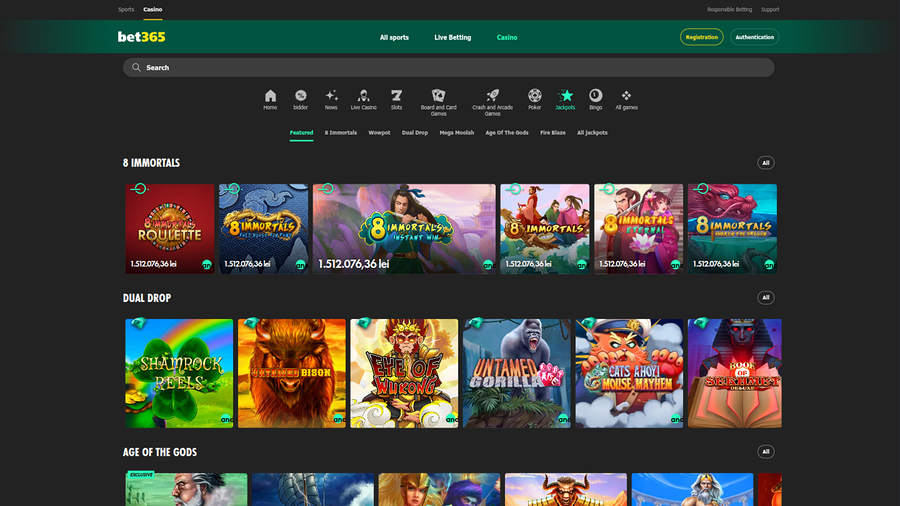 Bet365 Casino Desktop Jackpot