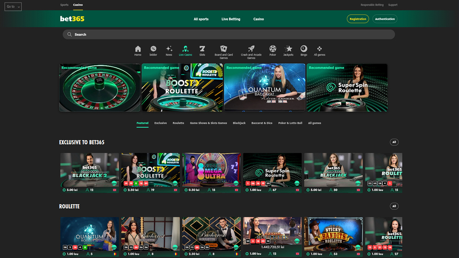 Bet365 Casino Desktop Live Dealer
