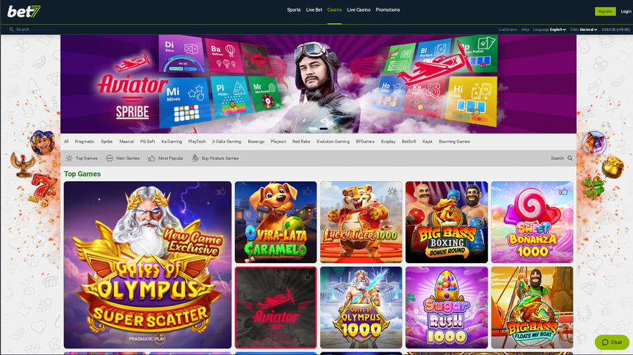 bet7 Casino Game Developers Desktop