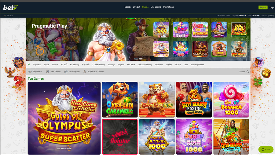 bet7 Casino Games Desktop