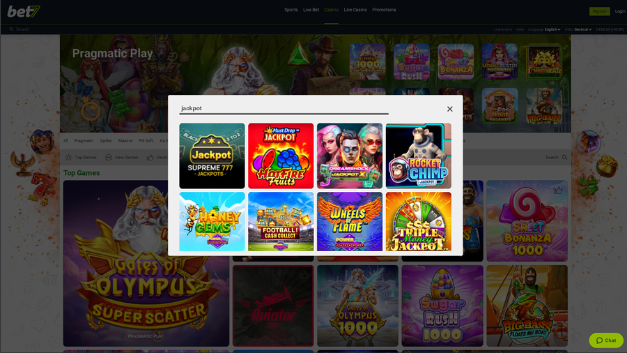 bet7 Casino Jackpot Desktop