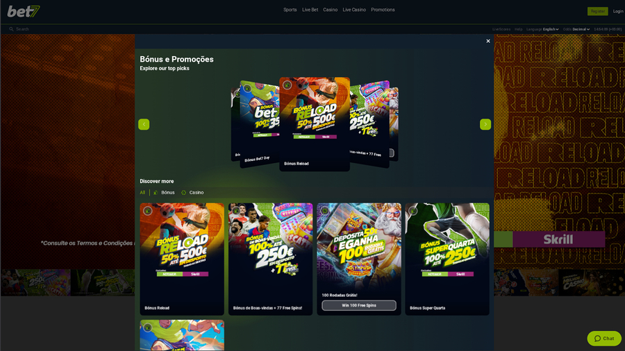 bet7 Casino Promotions Desktop