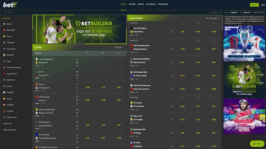 bet7 Casino Sports Desktop