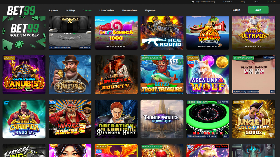 Bet99 Casino Desktop Games