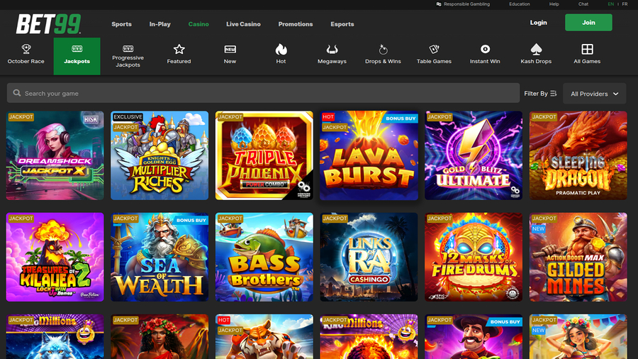 Bet99 Casino Desktop Jackpot