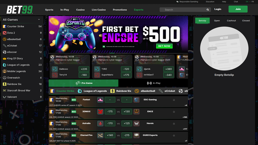 Bet99 Casino Desktop Sports