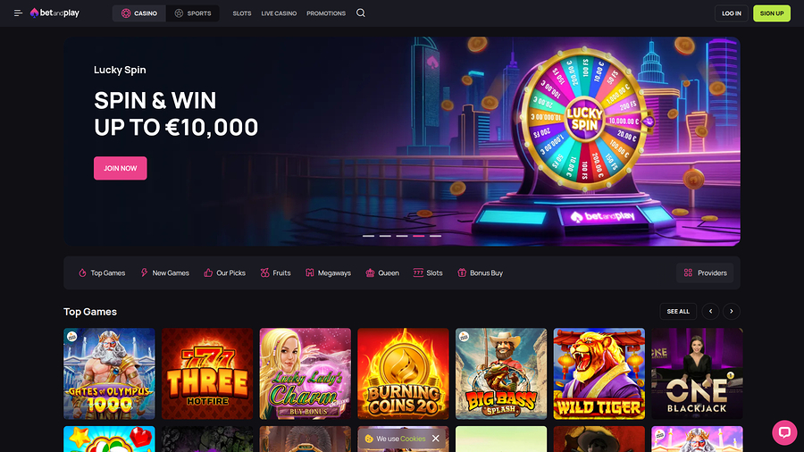 Betandplay Casino Desktop Homepage