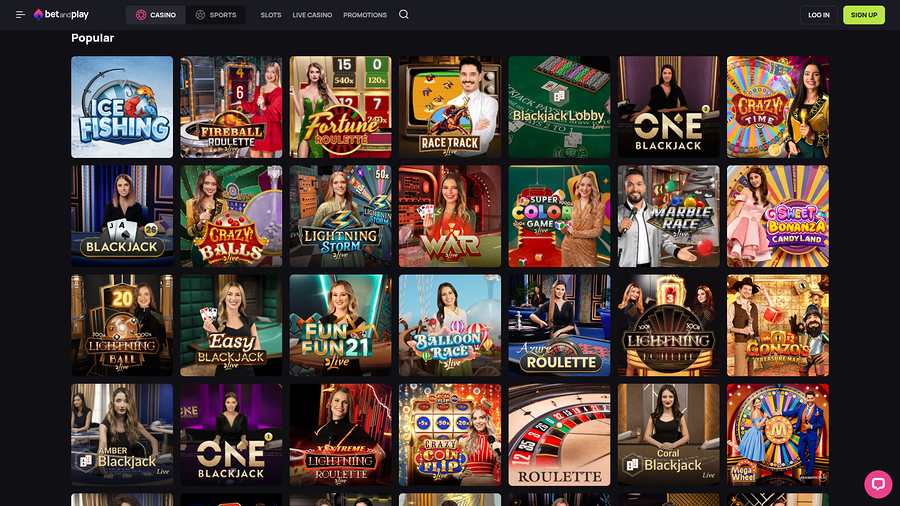 Betandplay Casino Desktop Live Dealer