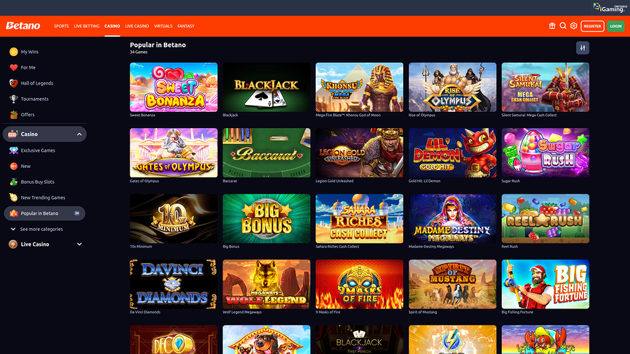 Betano Casino Desktop Games