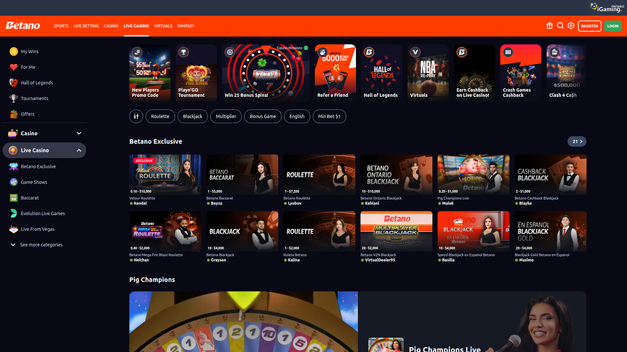 Betano Casino Desktop Live Dealer
