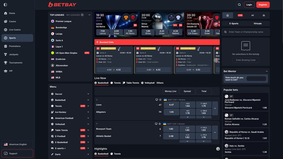 BetBay Casino Desktop Sports