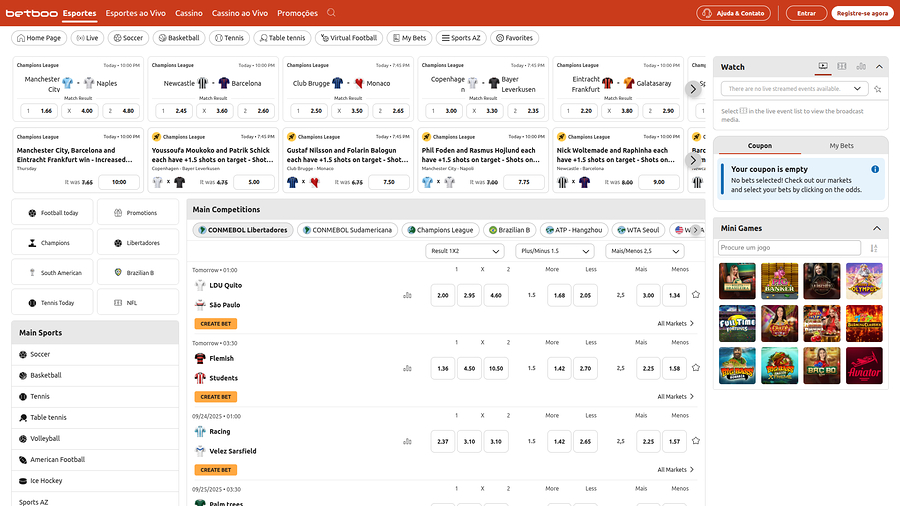 Betboo Casino Desktop Sports