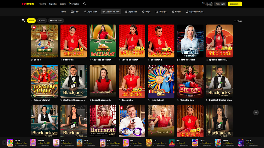 BetBoom Casino Desktop Live Dealer