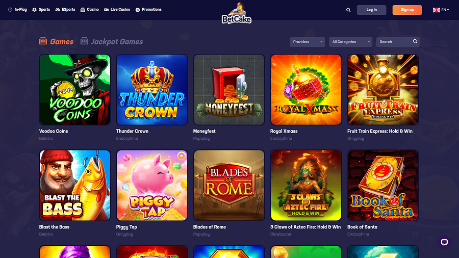 BetCake Casino Desktop Games