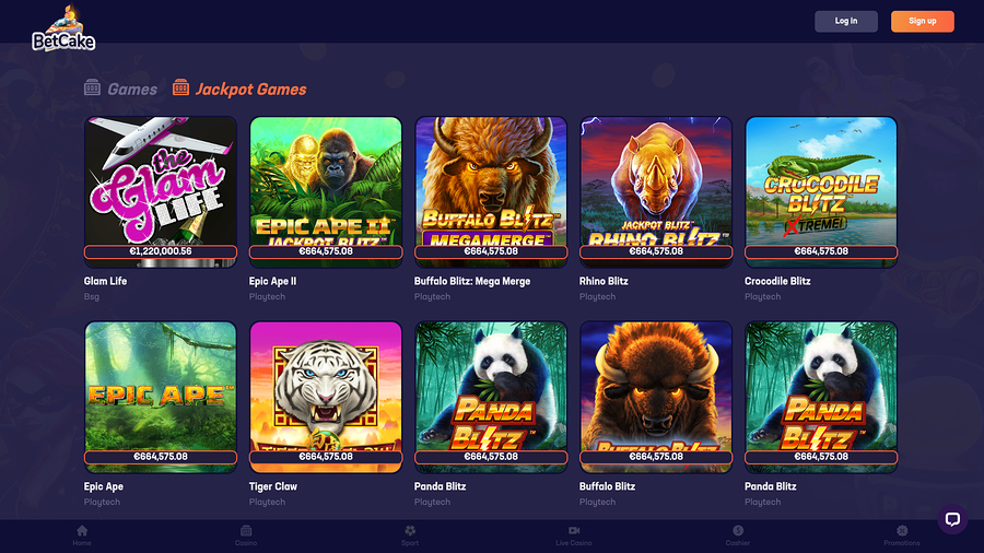 BetCake Casino Desktop Jackpot