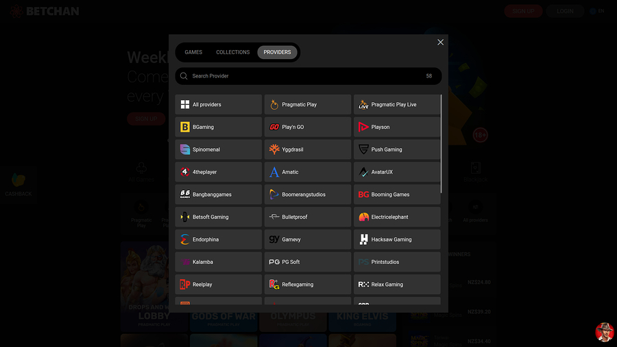 Betchan Casino Desktop Game Developers