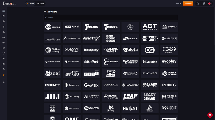 Betcoin Casino Desktop Game Developers