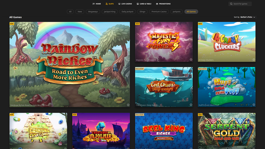 Betfair Casino Desktop Games