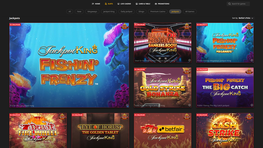 Betfair Casino Desktop Jackpot