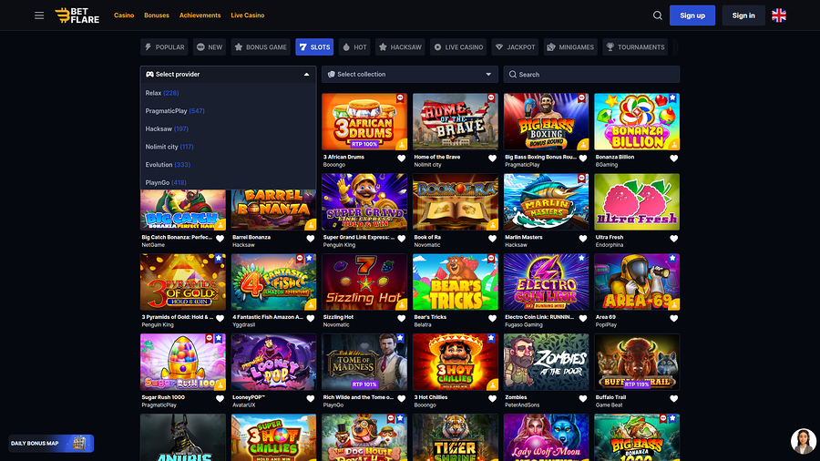 Desarrolladores de juegos de escritorio de Betflare Casino