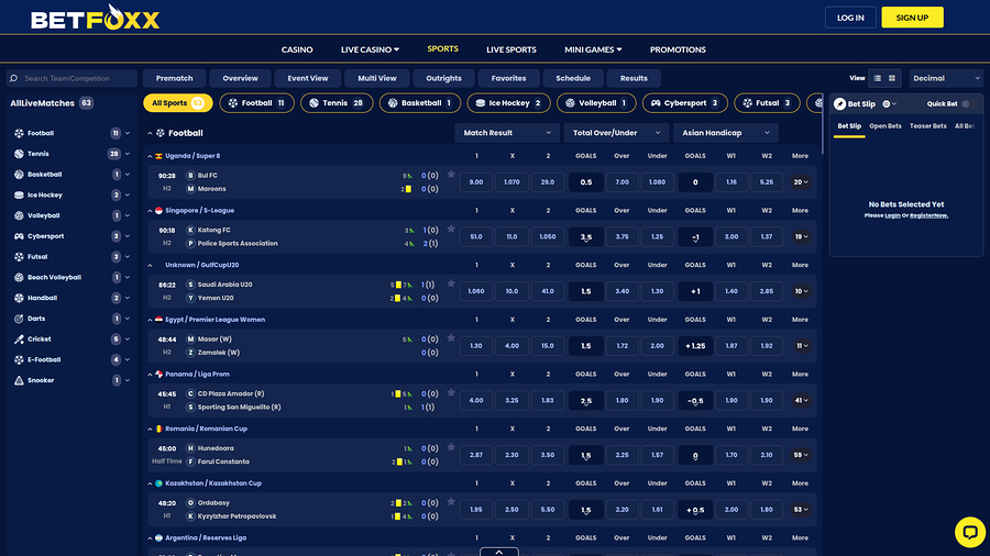 BetFoxxx Casino Desktop Sports