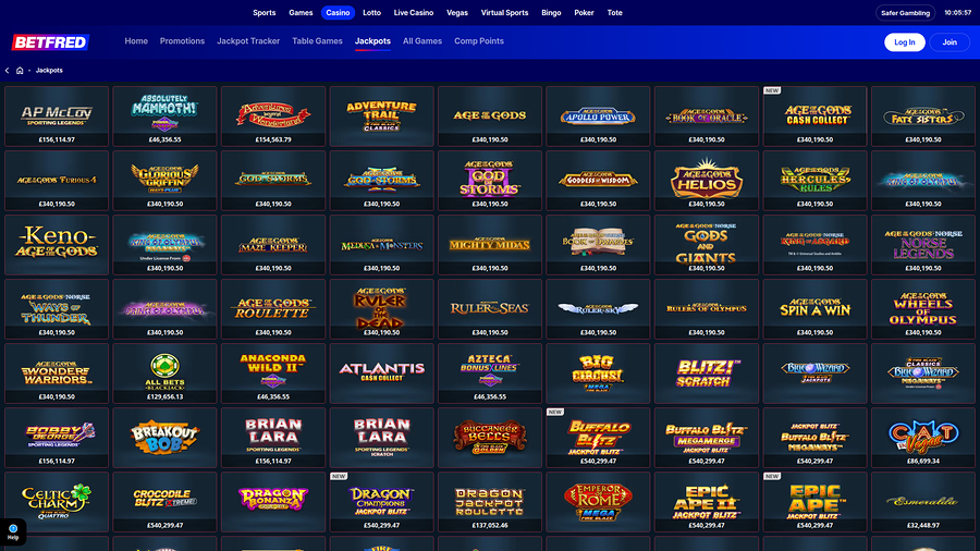 Betfred Casino Desktop Jackpot