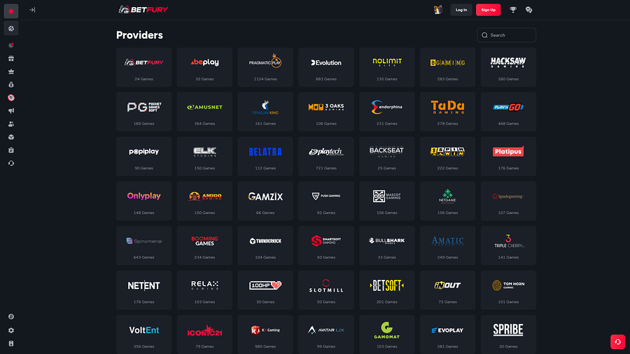 BetFury Casino Desktop Game Developers