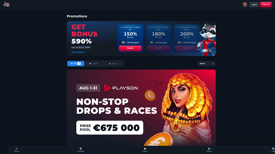 Promociones de escritorio de BetFury Casino