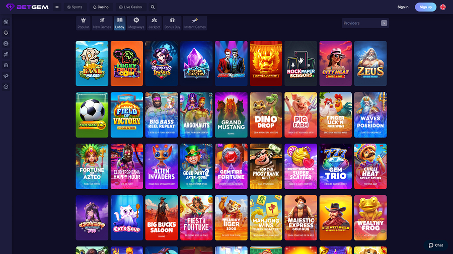 BetGem Casino Desktop Games