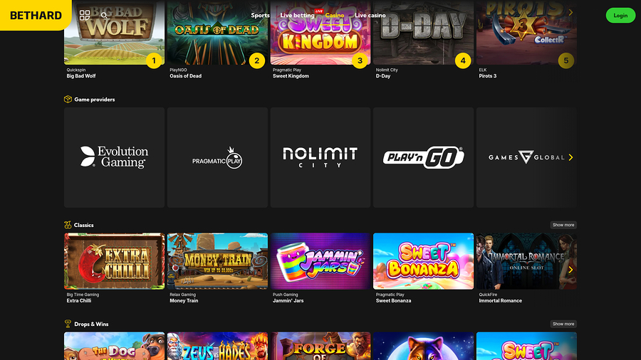 BetHard Casino Desktop Game Developers