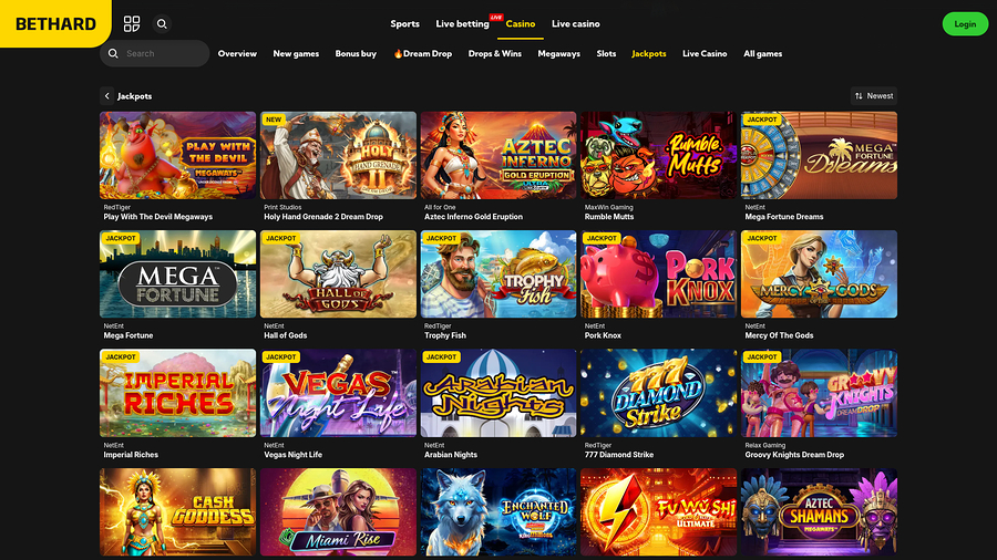 BetHard Casino Desktop Jackpot