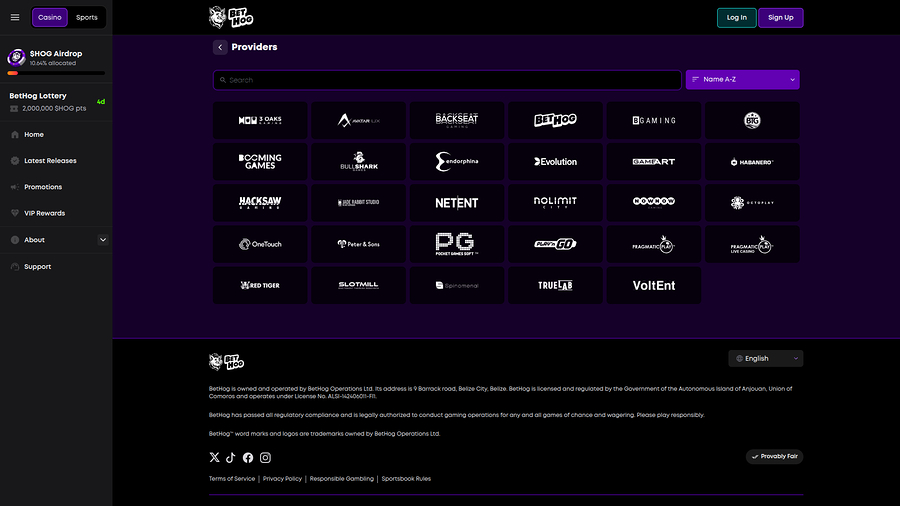 BetHog Casino Desktop Game Developers