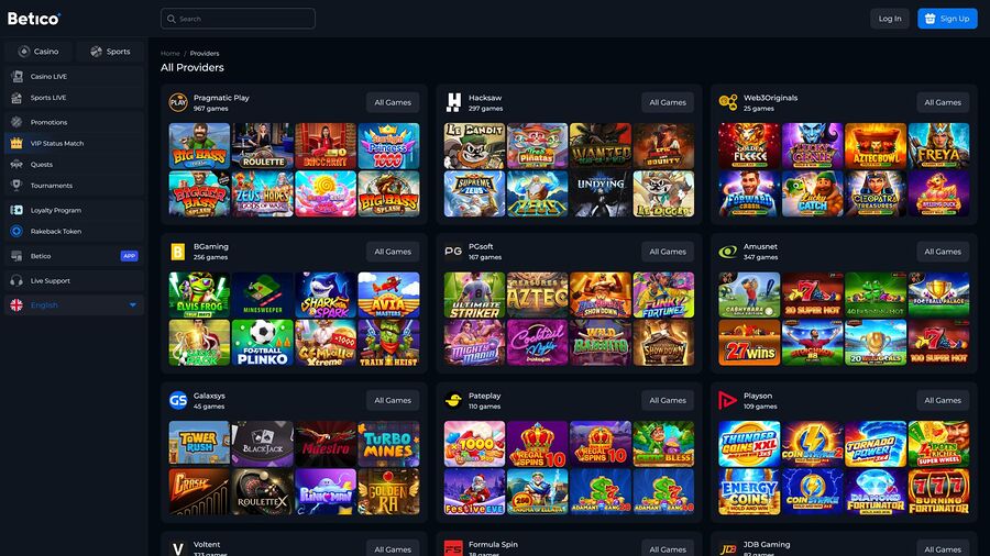 Betico Casino Desktop Game Developers