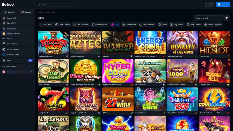 Betico Casino Desktop Games