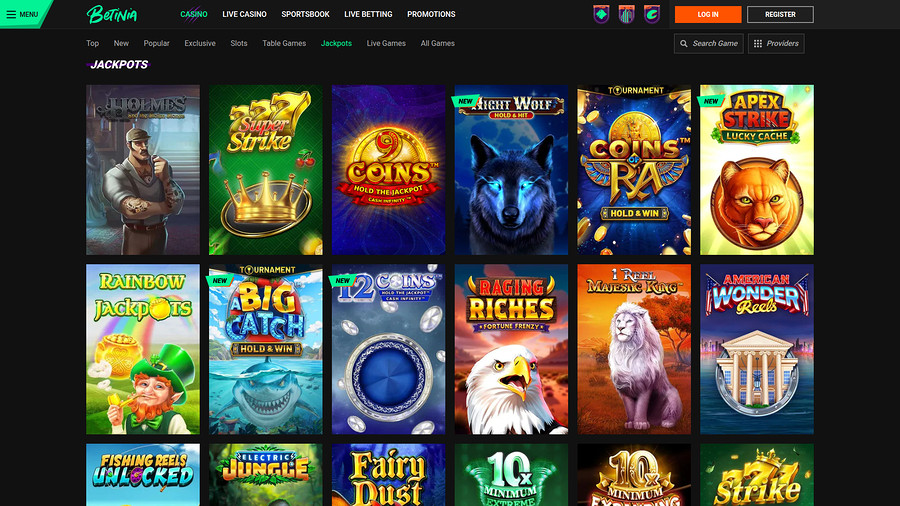 Betinia Casino jackpott för skrivbord