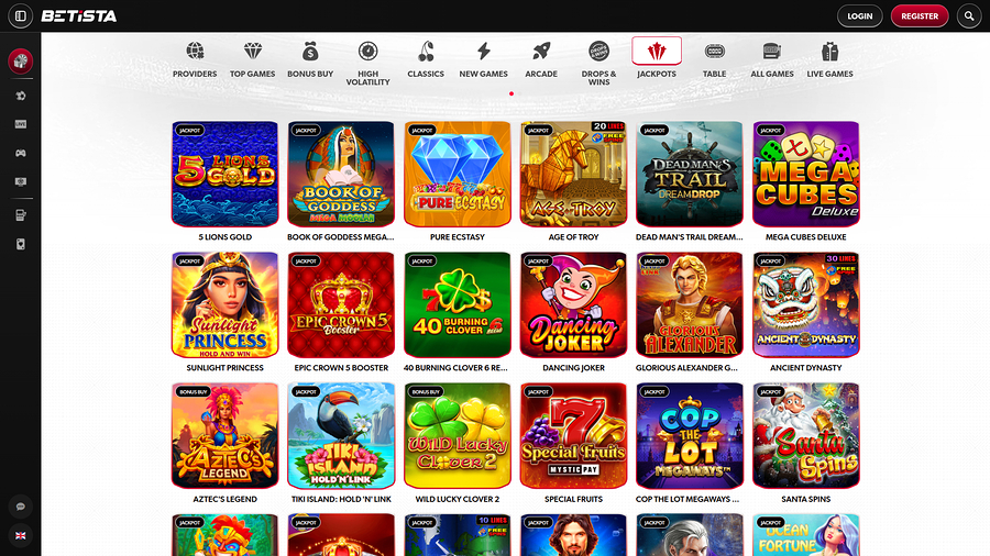Betista Casino Desktop Jackpot