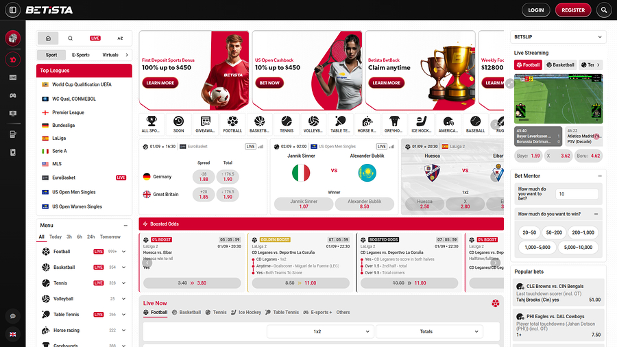 Betista Casino Desktop Sports